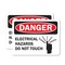 Signmission Electrical Hazards Do Not Touch Danger Sign, Vinyl Decal, 10in W x 7in L, 2PK OS-2PACK-DS-D-710-L-19342 - alternate 1